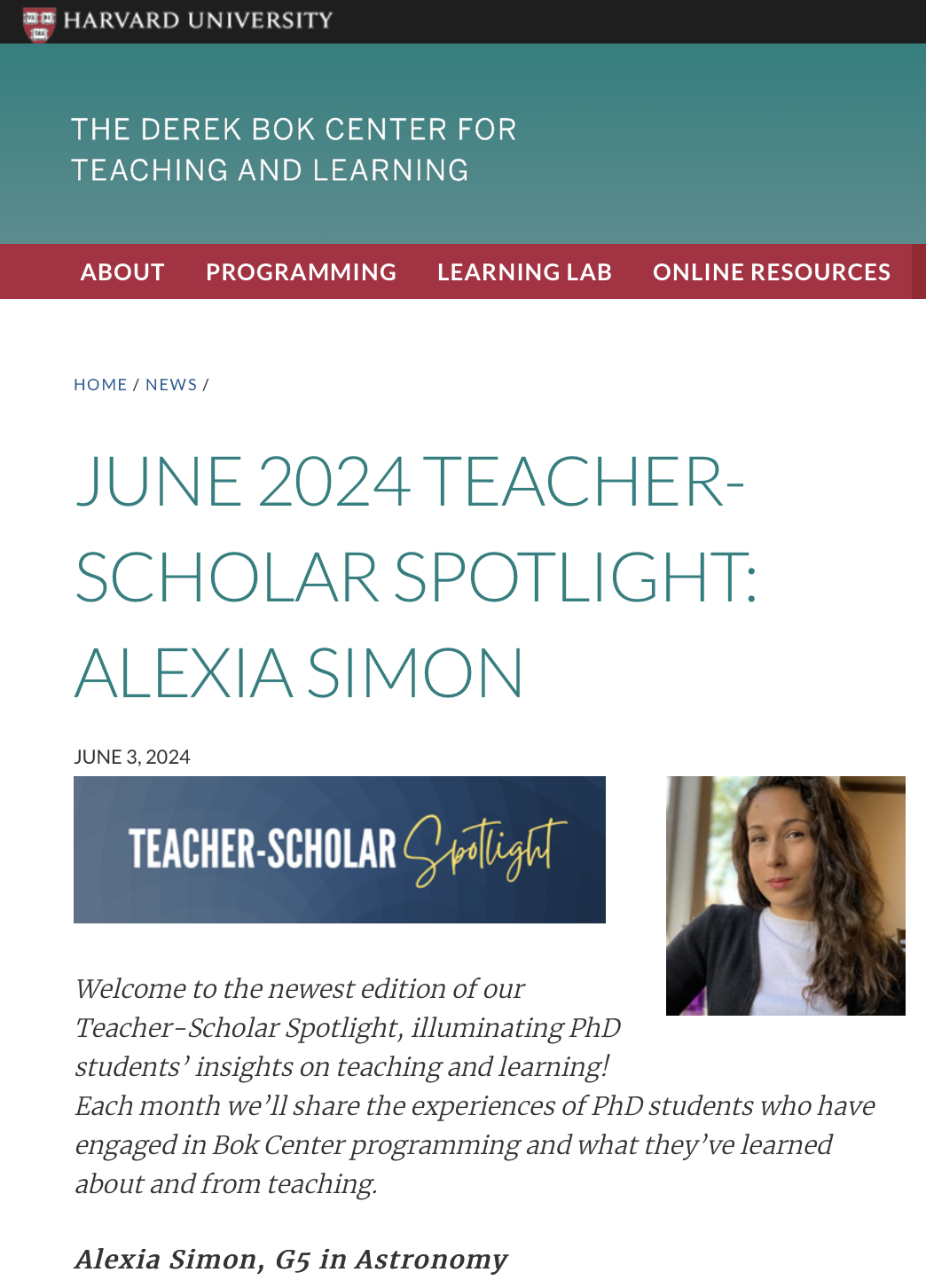 June 2024 Teacher-Scholar Sptolight